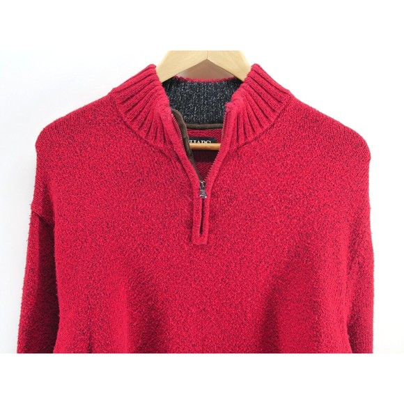 Chaps Mens XL Pullover 1/4 Zip Heavy Knit Sweater‎ Red - Picture 1 of 10
